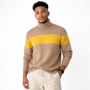 J.Lindeberg Lyd L Merino Wool Turtleneck Sweater Tiger Brown AW22